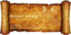 Welner Anikó névjegykártya